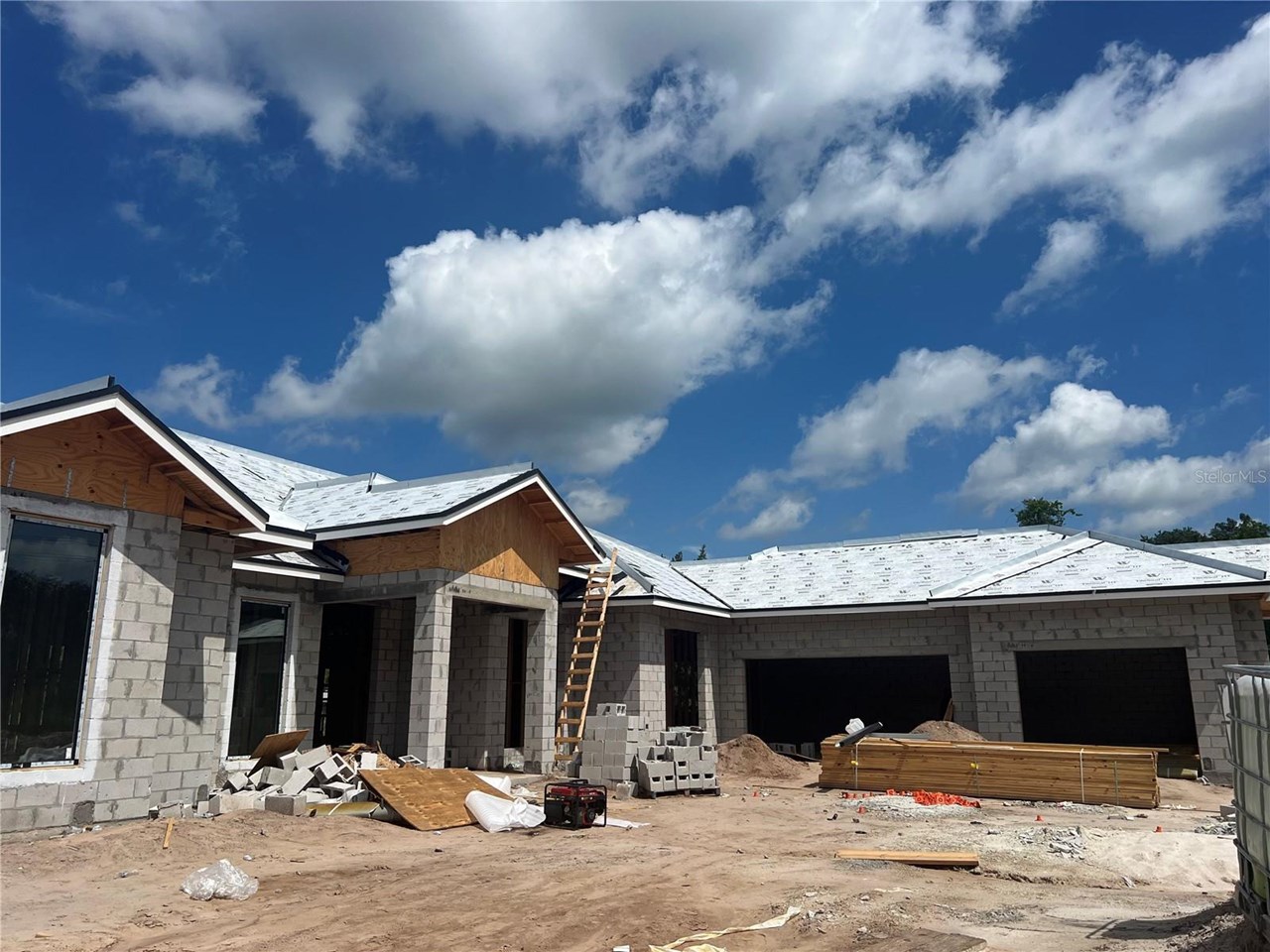 house currently under construction, front