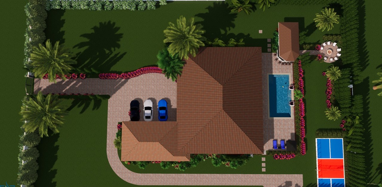 bird's eye view of property, simulation